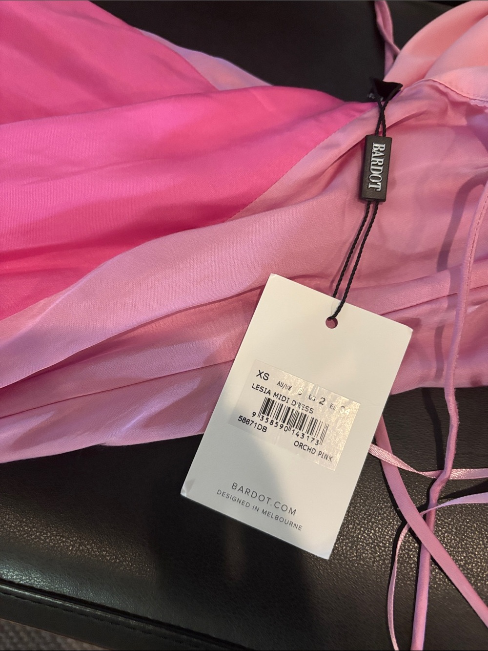 Bardot Pink Satin Midi Slip Dress - Picture 3 of 3